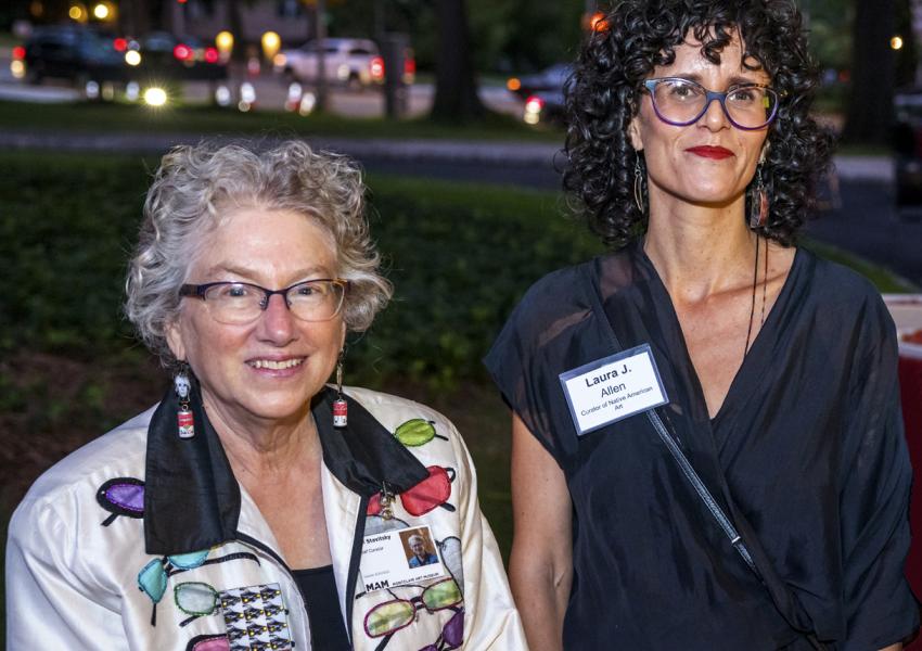 MAM Curators, Gail Stavinsky: Chief Curator (left), and Laura Allen: Curator of Native American Art (right).